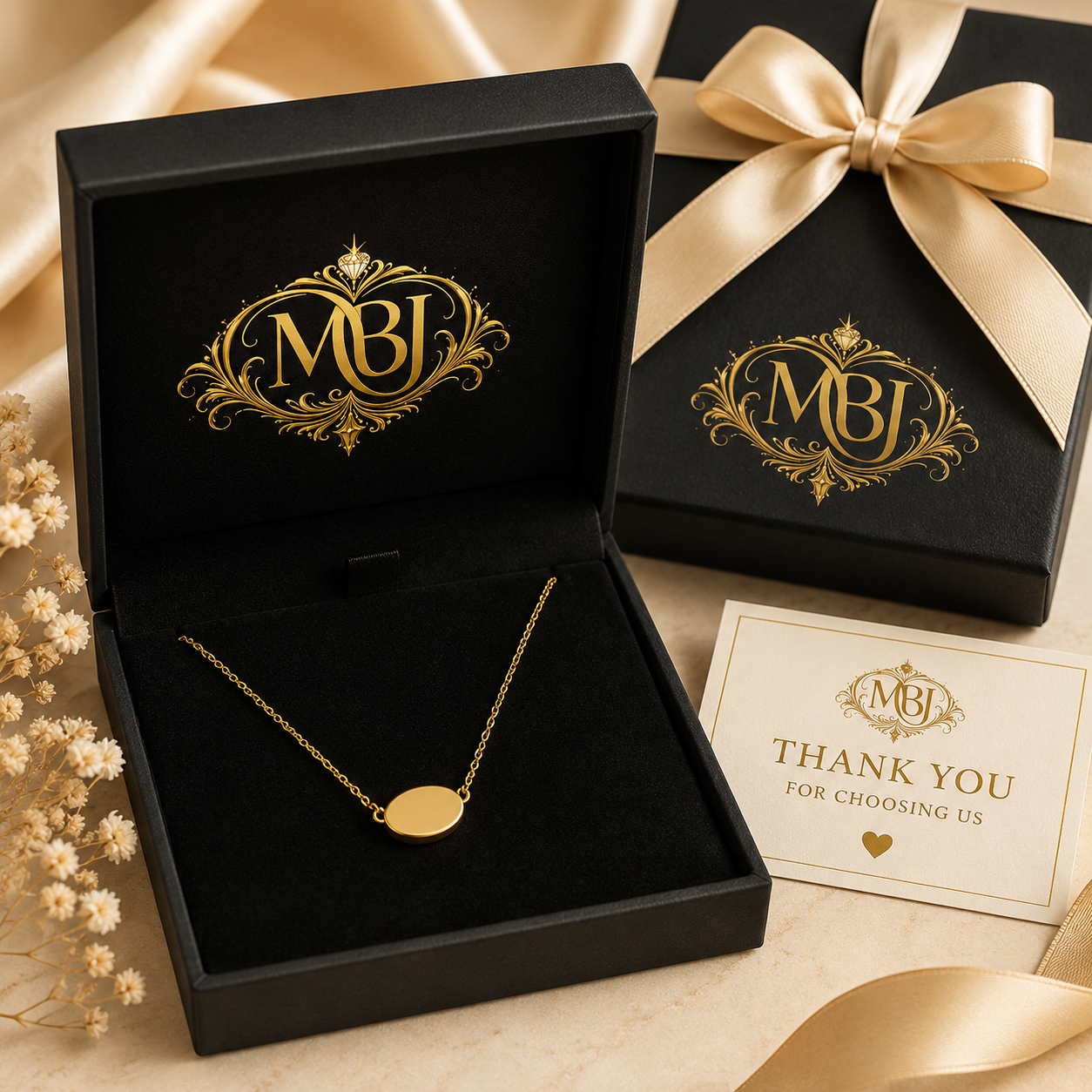 Gold Oval Blank Necklace