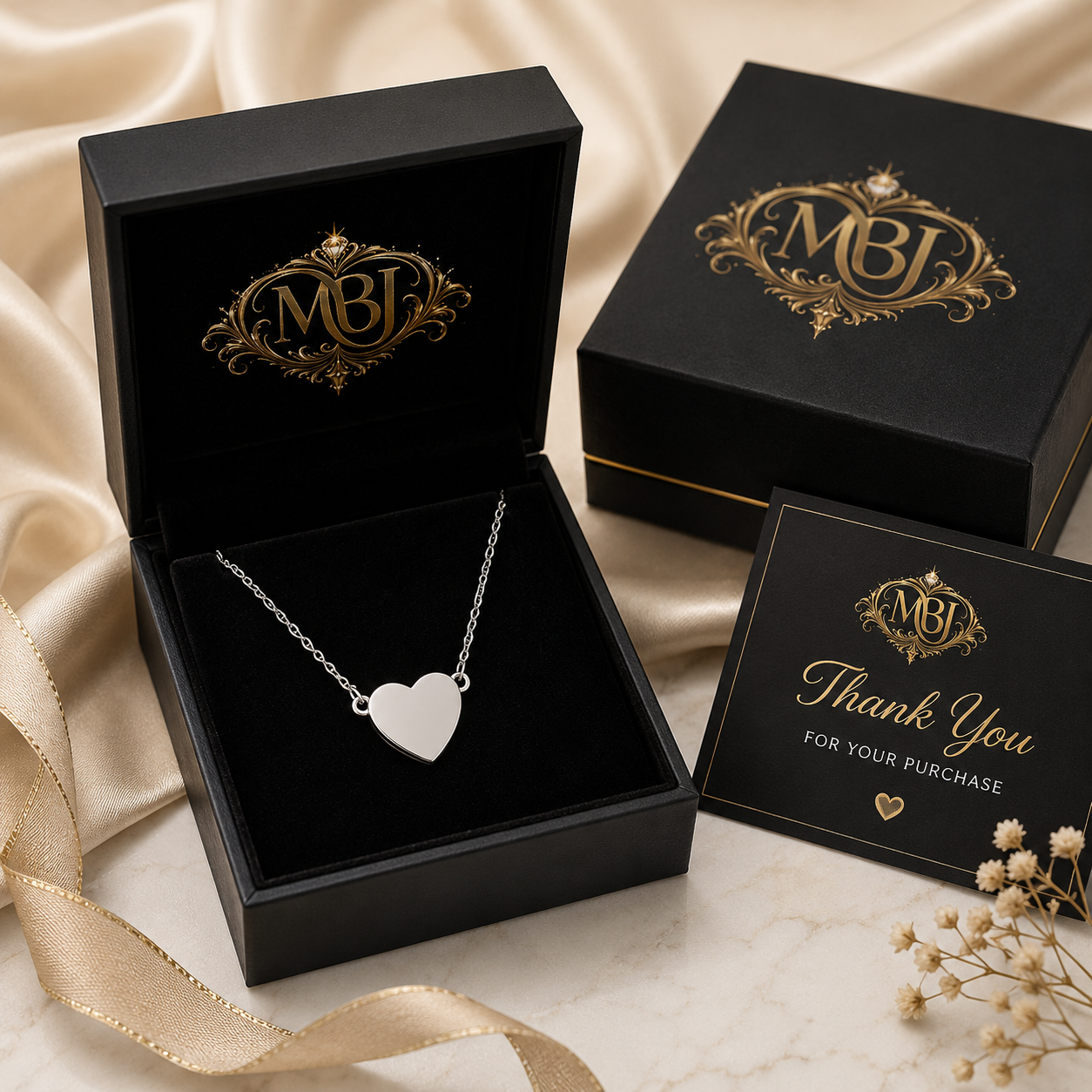Silver Blank Heart Necklace