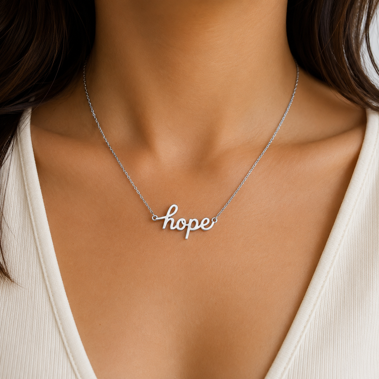Silver Hope Necklace