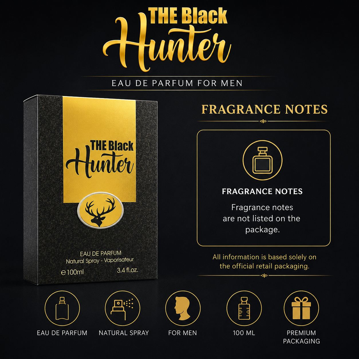 The Black Hunter Eau de Parfum for Men 100mL | Fragrance Couture