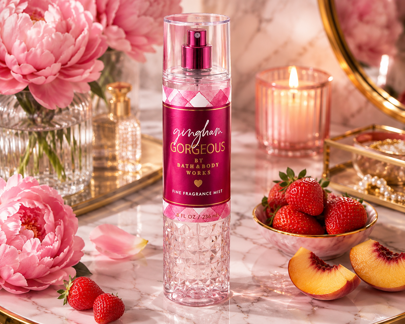 Bath & Body Works Gingham Gorgeous Fine Fragrance Mist for Body & Hair – 8 fl oz / 236 mL