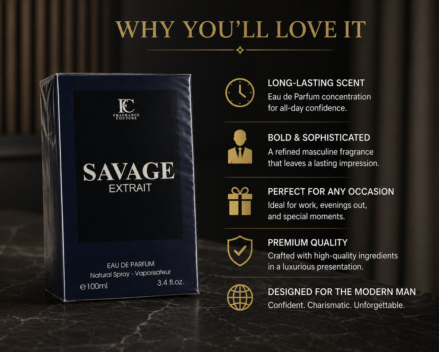 Savage Extrait Eau de Parfum for Men – 100ml (3.4 fl oz) | Long-Lasting Masculine Fragrance