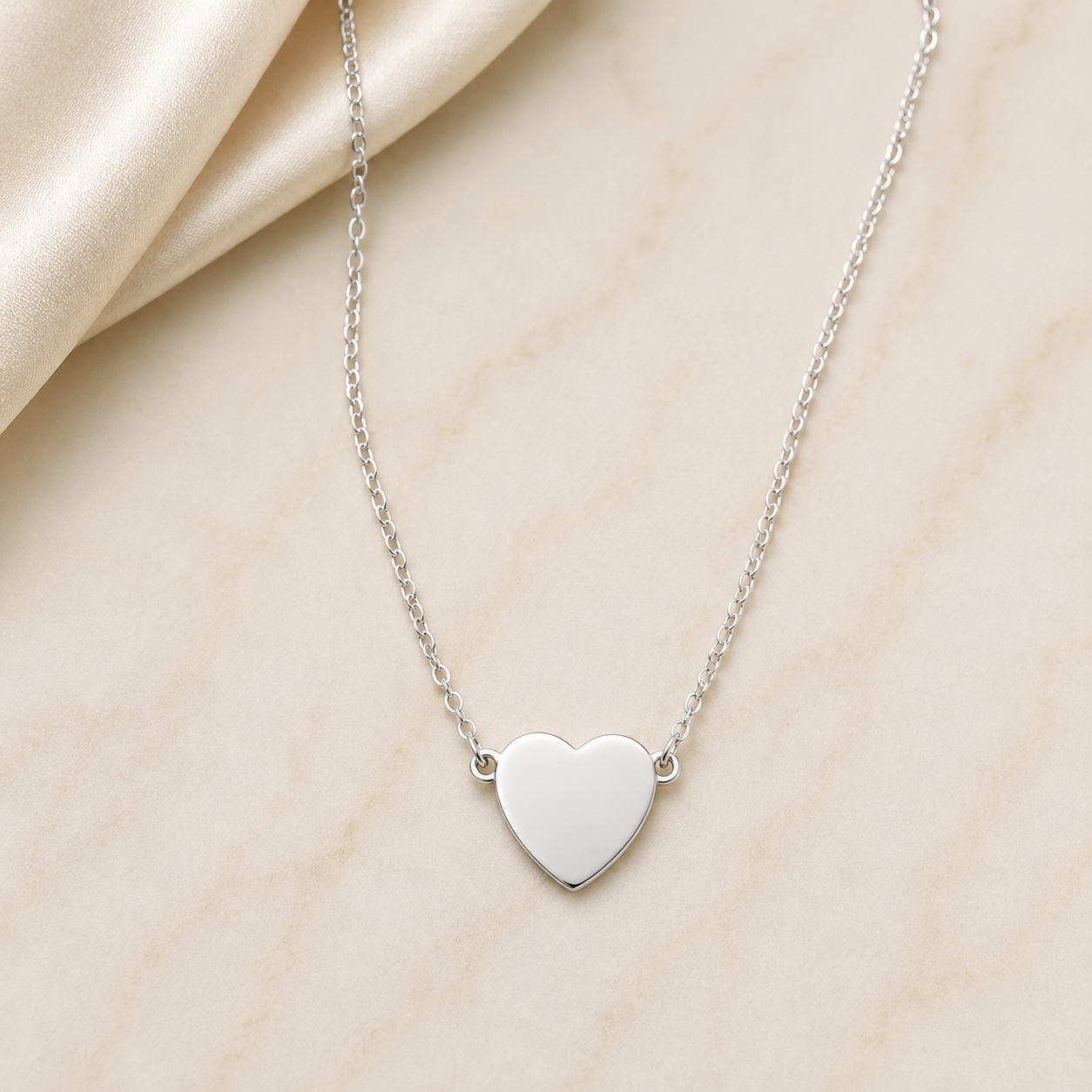 Silver Blank Heart Necklace