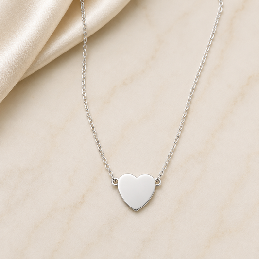 Silver Blank Heart Necklace