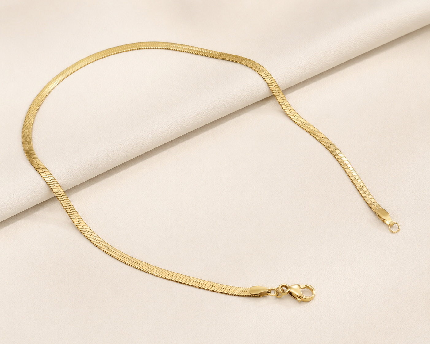Gold Herringbone Stainless Steel Chain Necklace | Miss Michou’s Shop