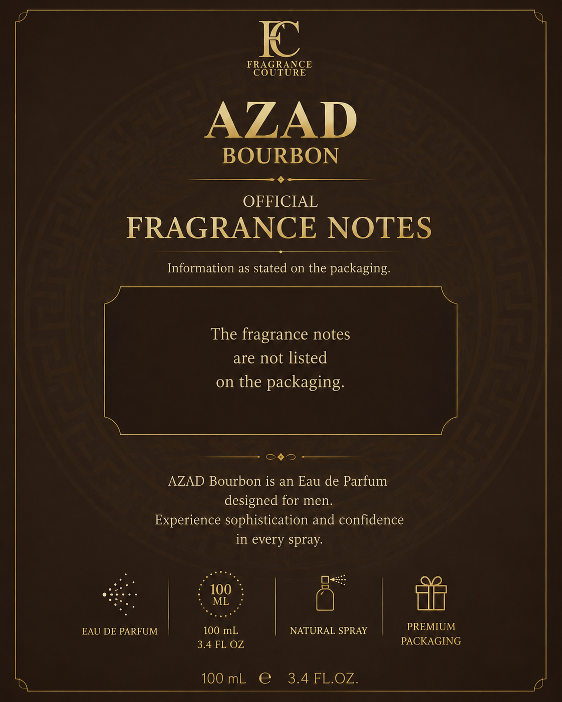 AZAD Bourbon Eau de Parfum for Men – 100 mL (3.4 fl oz) | Fragrance Couture