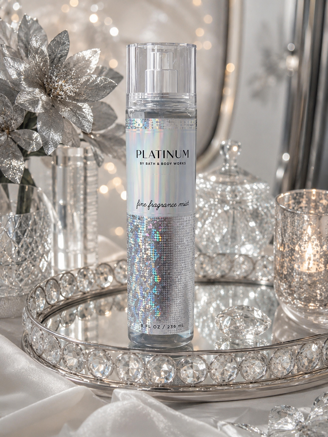 Bath & Body Works Platinum Fine Fragrance Mist – Sparkling Bergamot, Silver Blooms & Patchouli Musk (8 oz)