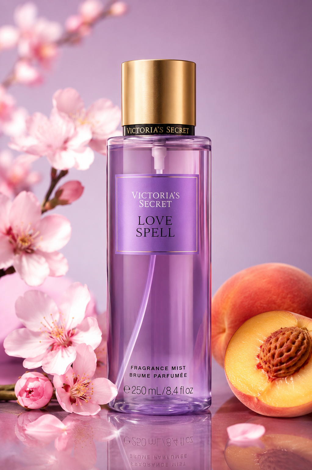 Victoria's Secret Love Spell Fragrance Mist 250 mL | Cherry Blossom & Fresh Peach Body Mist