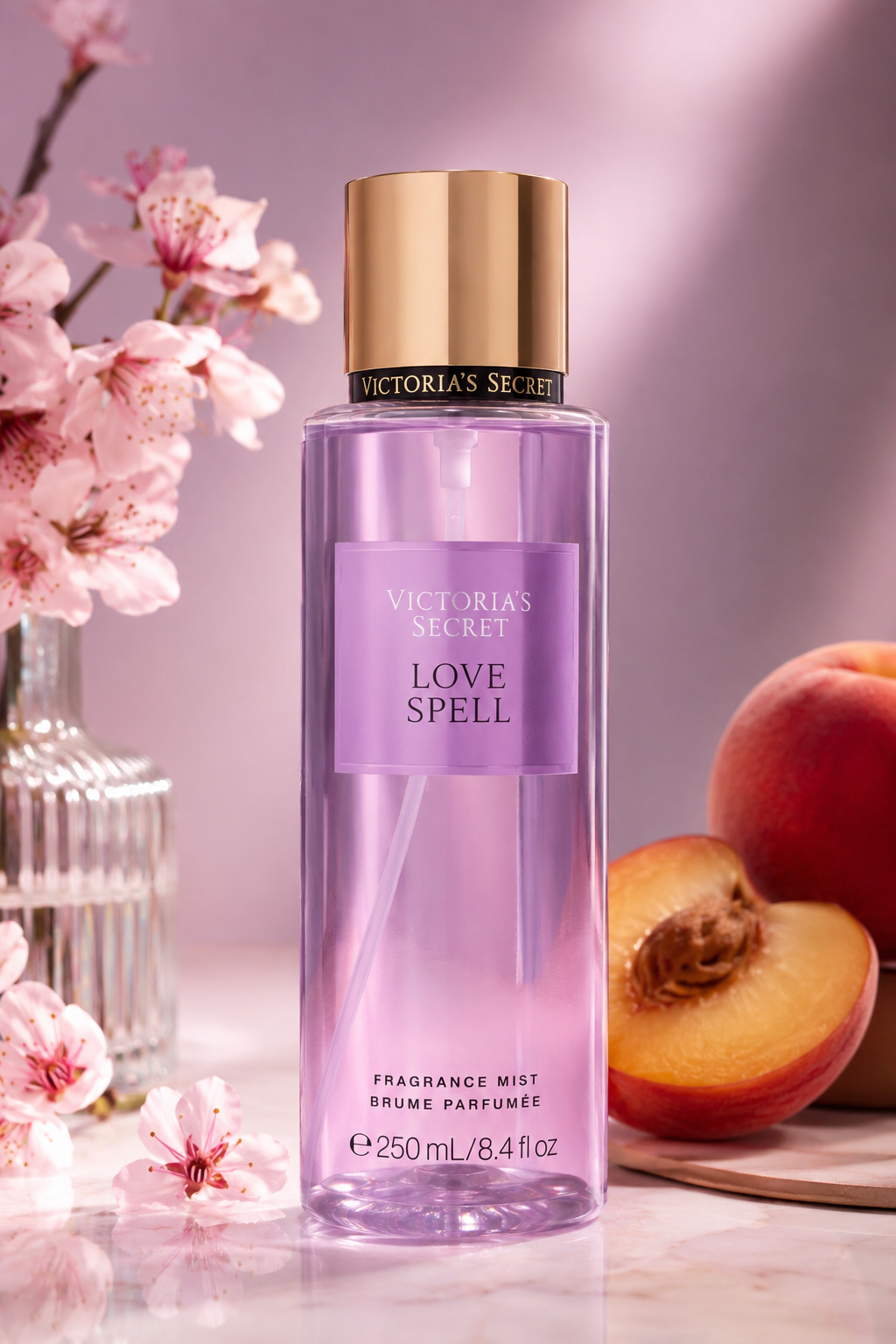 Victoria's Secret Love Spell Fragrance Mist 250 mL | Cherry Blossom & Fresh Peach Body Mist